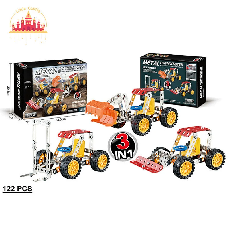 Popular Educational DIY 152 Pcs Metal Racing Car Building Block Toy For Kids SL03E040