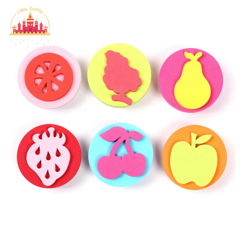 New Design DIY Toy Colorful 6 Pcs Cute Pattern EVA Stamp Set For Kids SL18A016