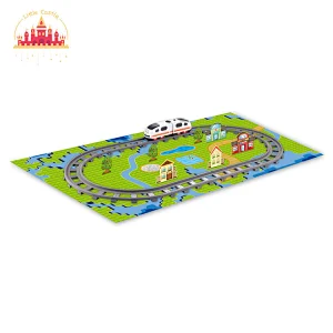Kids 19 Pcs Track Set Plastic Electric Rail Car Slot Toy With Mini Cars SL04C018
