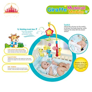 Popular Light Musical Crib Mobile Electric Plastic Deer Bed Bell For Baby SL08K092