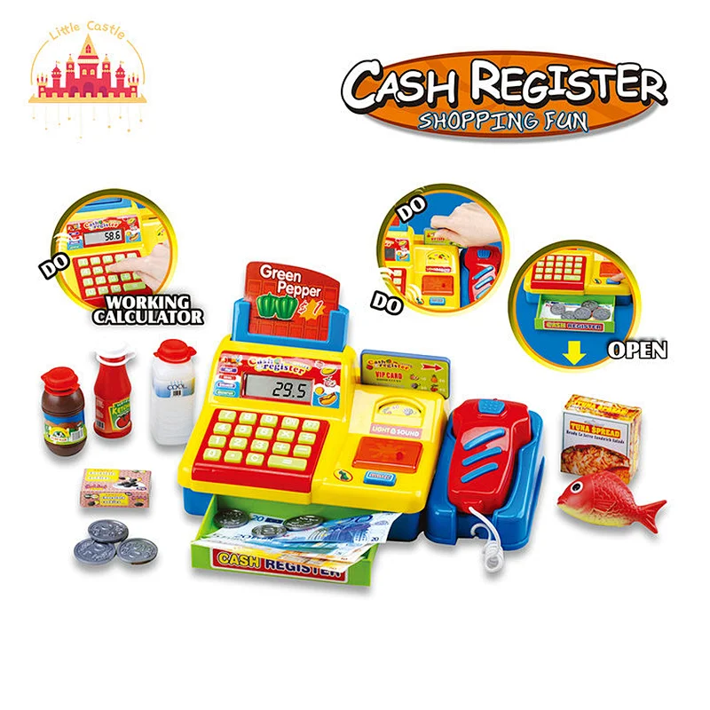 Kids Electronic Plastic Supermarket Cash Register Toy With Light Sound SL10E040