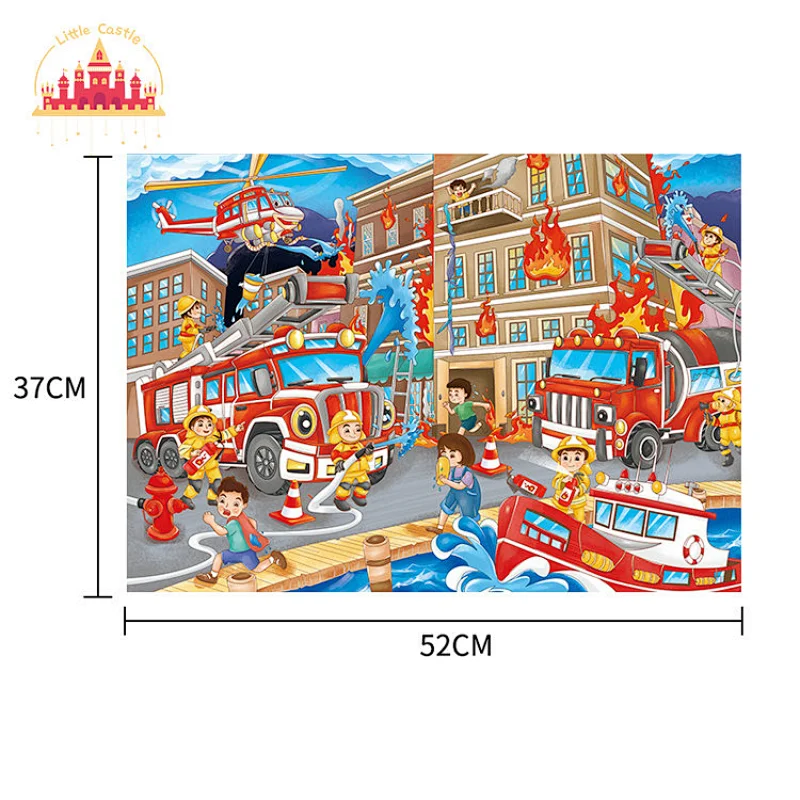 Customize Educational 200 Pcs City Fire Theme Cardboard Jigsaw Puzzle For Kids SL20B032
