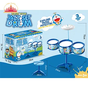 High Quality Musical Plastic 3 Pieces Cartoon Jazz Drum Set For Kids SL07A035