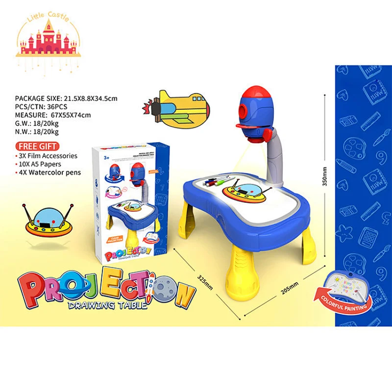 2 In 1 Portable Storage Box Double-sided Projector Drawing Table For Kids SL12B048