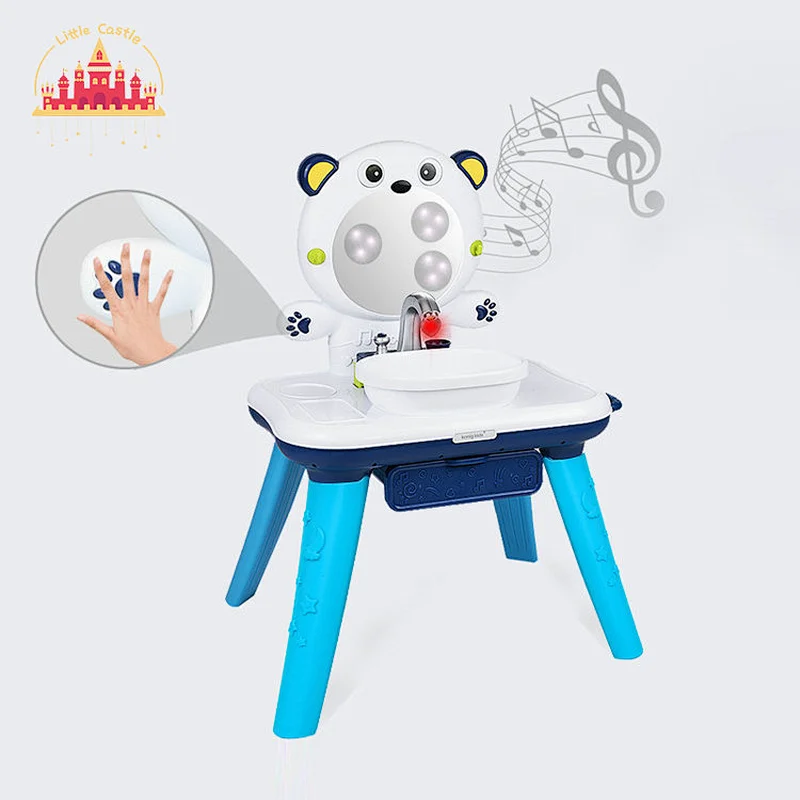 Kids Pretend Play Simulation Bathroom Plastic Washing Table Toy With Light Music SL10D842
