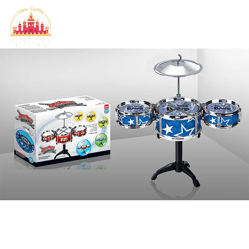Hot Selling Educational Musical Toy Plastic 3 Pcs Jazz Drum Set For Kids SL07E001