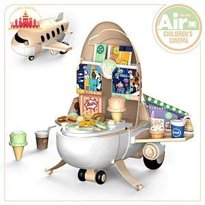 Popular Kitchen Set Toy 2 In 1 Airplane Shape Plastic Cooking Table For Kids SL10G303