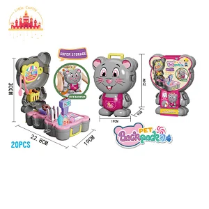 Cartoon Mouse Backpack Play House 20 Pcs Plastic Candy Shop Play Set For Kids SL10G435