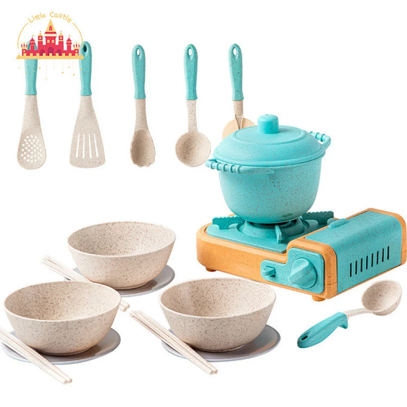 Kids Play Afternoon Tea Eco-friendly Wheat Straw 16 Pcs Kettle Set Toy SL10D781