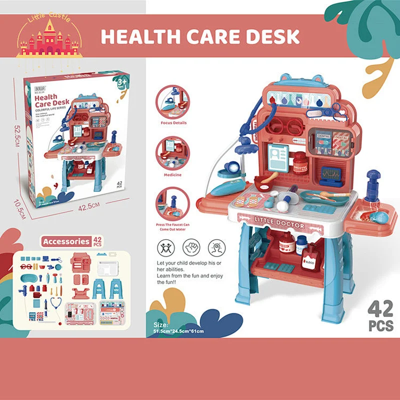 42 Pcs Doctor Set Toy Kids Pretend Role Play Plastic Medical Table SL10G113