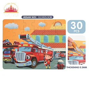 Hot Selling Educational 30 Pcs Cardboard Fire Truck Jigsaw Puzzle For Kids SL20B005