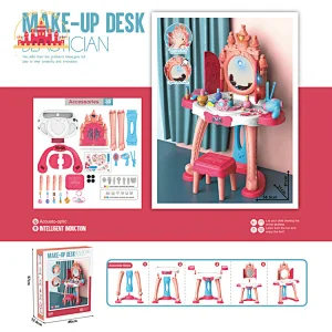 Hot Sale Kids Pretend Play 22Pcs Plastic Make Up Table With Accessories SL08H003