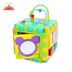 Multifunction Kids Educational Hand Beat Drum Plastic Activity Cube With Light SL12D005