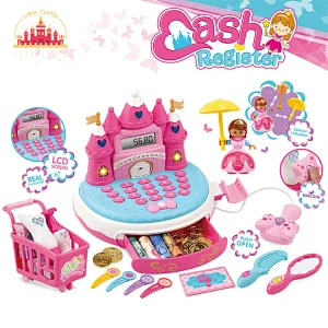 2023 New Pretend Play Castle Shape Plastic Cash Register Toy Set For Kids SL10E052