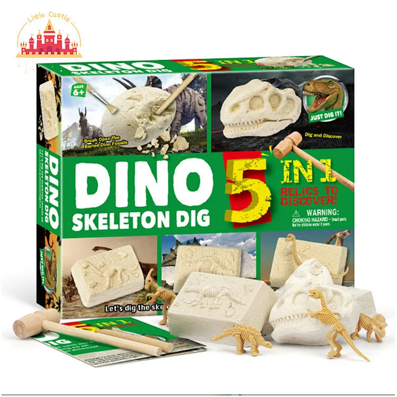 Archaeological Excavation Game 5Pcs Dinosaur Skeleton Digging Set For Kids SL17A080