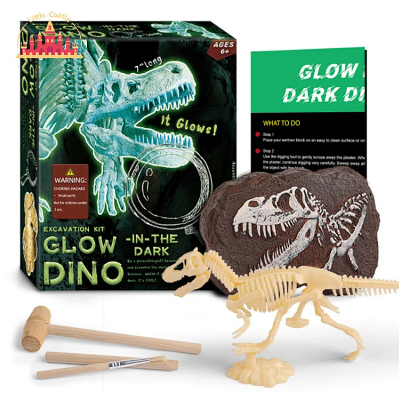 Handmade Tyrannosaurus Rex Luminous Dinosaur Fossil Kids Excavation Toy SL17A099