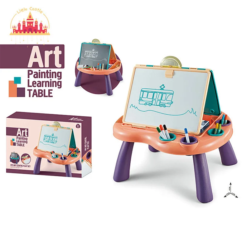 2 In 1 Portable Storage Box Double-sided Projector Drawing Table For Kids SL12B048
