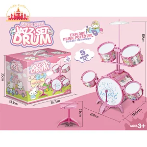 High Quality Musical Plastic 3 Pieces Cartoon Jazz Drum Set For Kids SL07A035