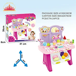 Customize 38 Pcs Supermarket Play Set Plastic Ice Cream Store Toy For Kids SL10E025