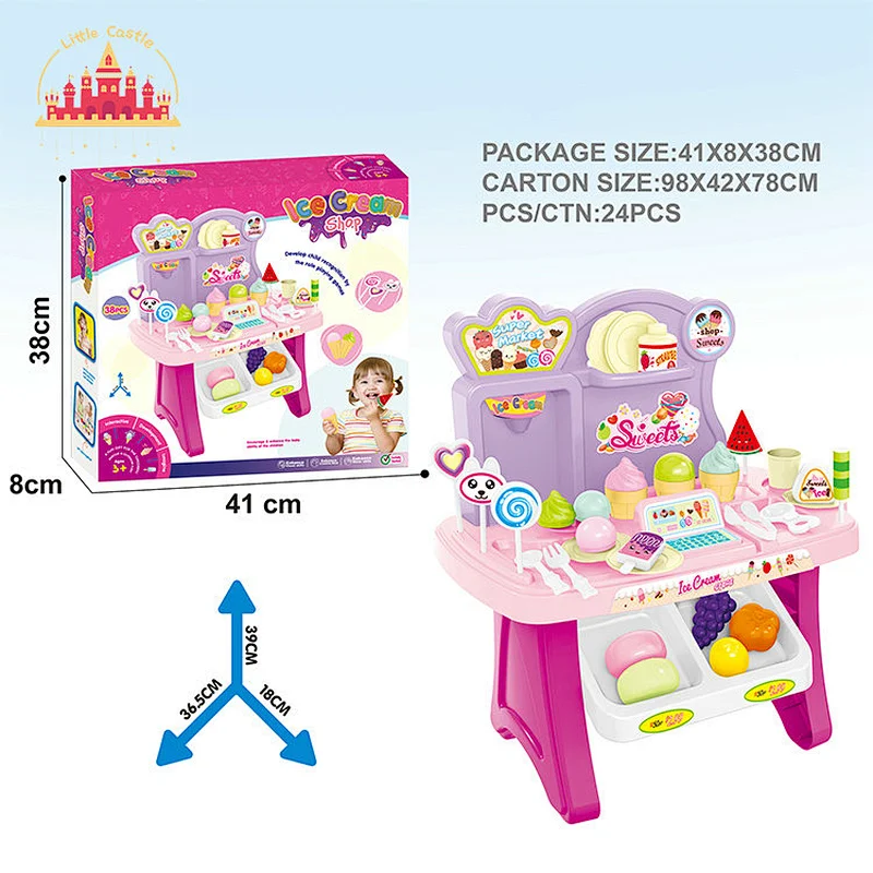 Wholesale Educational Pretend Play Plastic Ice Cream Store Toy For Kids SL10E023