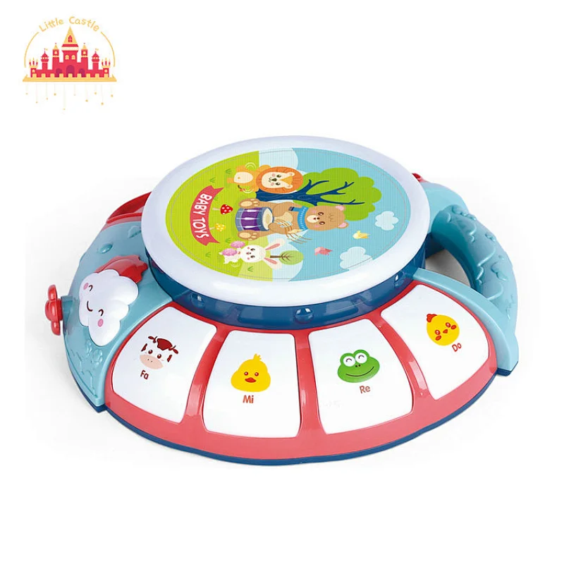 Funny Kids Catoon Musical Instrument Plastic Electric Drum Toy Wiyh Light SL07B010
