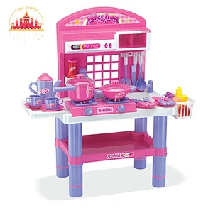Kitchen Set Toys Pretend Play Kids Plastic Cooking Table With Light Music SL10C371