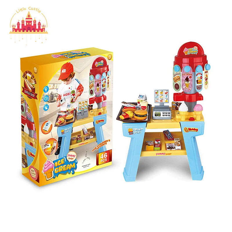 Hot Kids Educational Play Shop Set Toys Plastic Fast Food Table With Light SL10D937