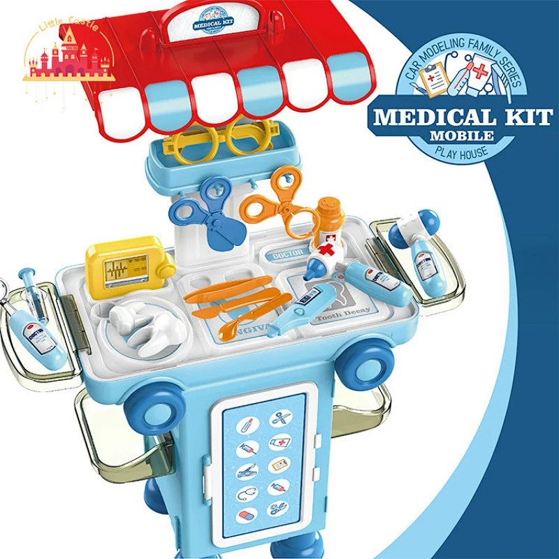 Popular Doctor Pretend Role Play 2 In 1 Plastic Medical Cart Toy For Kids SL10G272