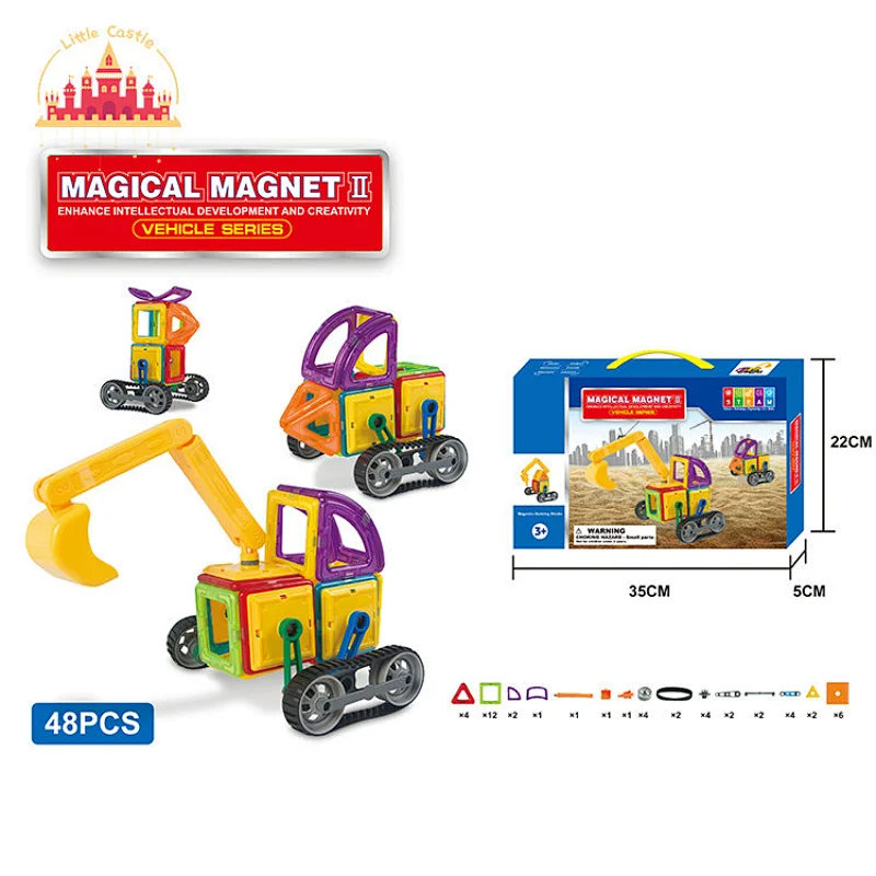 Creative DIY Vehicle Model 48 Pcs Plastic Magnetic Building Blocks For Kids SL13E191