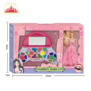 Kids Makeup Pretend Play Non-toxtic Plastic Cosmetics Set Toys With Doll SL10A429