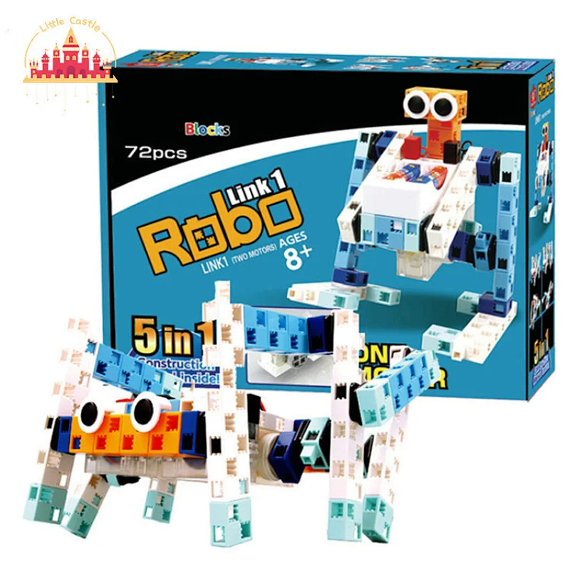 72 Pcs Kids Educational 5 In1 Shape-shifting Plastic Robot Building Block Set SL13A502