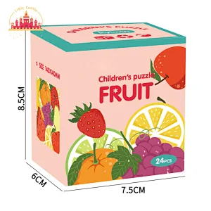 24 Pcs Preschool Educational Colorful Cardboard Fruit Jigsaw Puzzle For Kids SL20B011