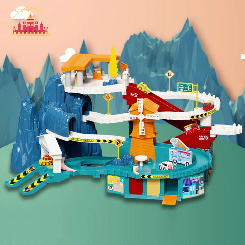 Hot Sale Kids Educational Assembly 5 Floors Plastic Paking Lot Toy With Cars SL04B023