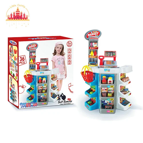 Hot Educational Pretend Play Plastic Supermarket Shopping Set Toy For Kids SL10D652
