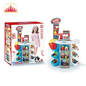 Hot Educational Pretend Play Plastic Supermarket Shopping Set Toy For Kids SL10D652