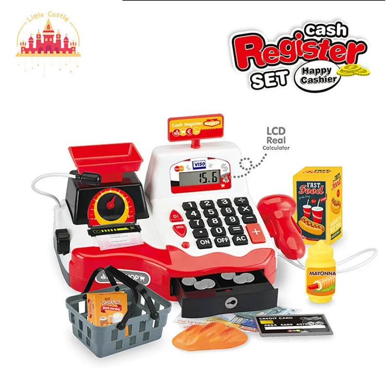 Hot Sale Supermarket Toy Play House Plastic Cash Register Play Set For Kids SL10E046