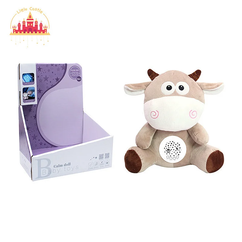 Hot Sale Dog Smoothing Night Light Muscial Projection Plush Toy For Baby SL21E012