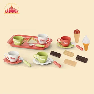 New Design Play Food Set Simlation Plastic Afternoon Tea Set Toys For Kids SL10D381
