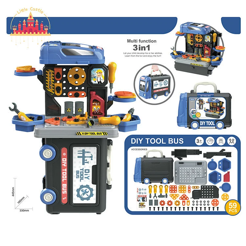 Customize Kids Pretend Role Play Plastic 24 Pcs Portable Suitcase Tool Set SL10G101