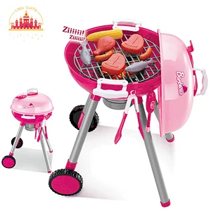 Hot Selling Cooking BBQ Pretend Play Plastic Barbecue Cart Toys For Kids SL10D1182