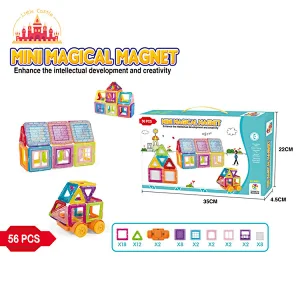 Intelligent 56 Pcs Building Blocks DIY Plastic Magnetic Tiles Toy For Kids SL13E156