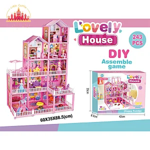 Wholesale Educational 306 Pcs Princess Villa DIY Plastic Doll House For Kids SL06A096