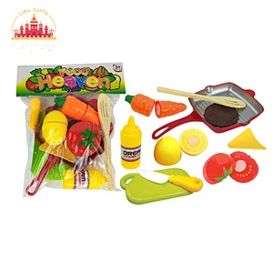 10Pcs Kids Kitchen Play Set Plastic Cutting Vegetable Toy With Cookware SL10B047