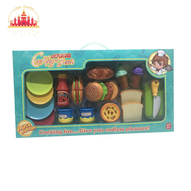 Customize Kids Play Food Set Plastic Cutting Vegetable Toy In Wooden Box SL10B071