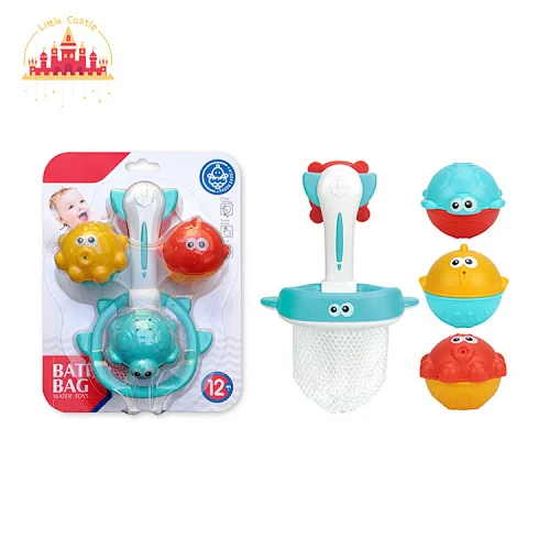 Funny Floating Ball Catching Game 4 Pcs Plastic Shark Bath Play Set For Kids SL21C008
