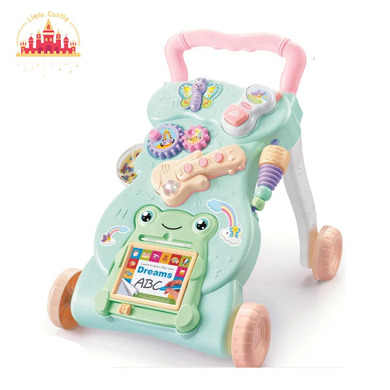 Hot Selling Baby Early Educational Plastic Musical Walker With Drawing Board SL16E013