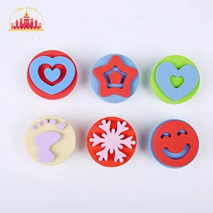 New Design DIY Toy Colorful 6 Pcs Cute Pattern EVA Stamp Set For Kids SL18A016