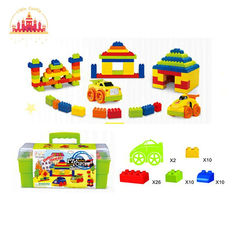 Hot Sale Creative DIY 58 Pcs Colorful Plastic Building Blocks Set For Kids SL13A513