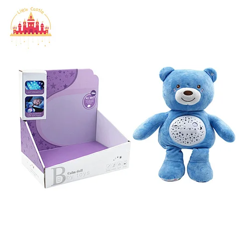 High Quality Baby Soothing Musical Soft Bear Plush Toy With Light Projector SL21E004