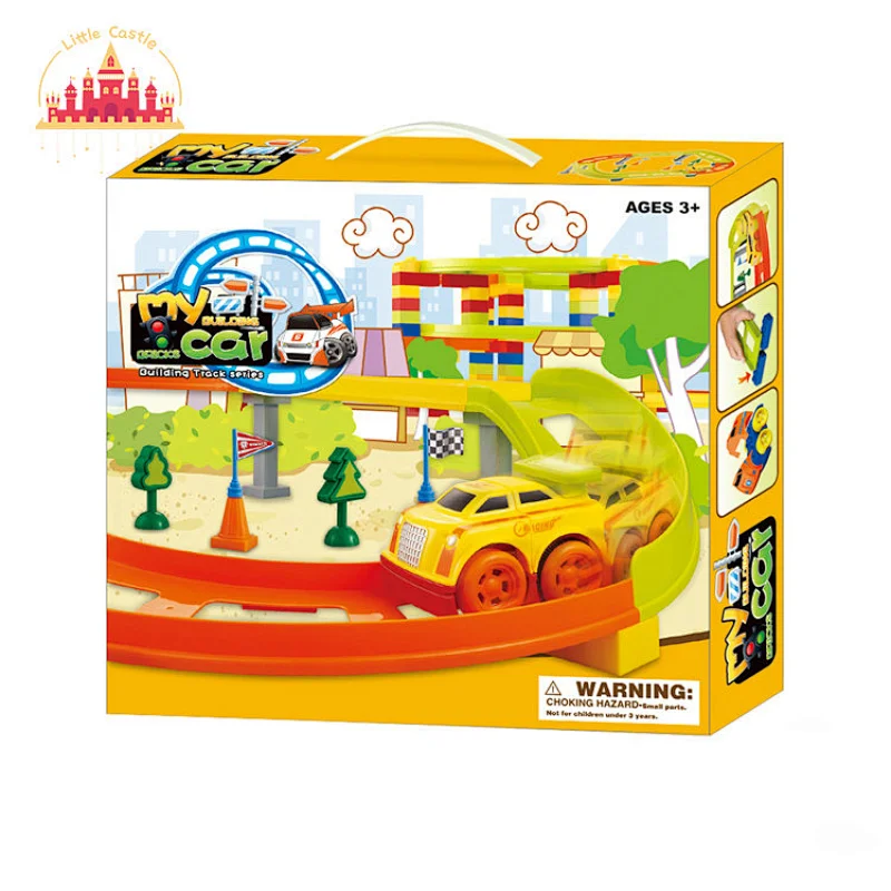 Kids 19 Pcs Track Set Plastic Electric Rail Car Slot Toy With Mini Cars SL04C018